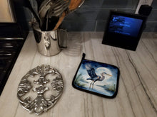 Load image into Gallery viewer, Blue Heron Under the Moonlight Pot Holders - Set of 2 Decorative Kitchen Helpers | Made in the USA