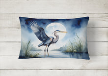 Load image into Gallery viewer, Blue Heron Under the Moonlight Throw Pillow