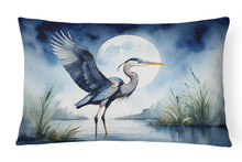 Load image into Gallery viewer, Blue Heron Under the Moonlight Throw Pillow