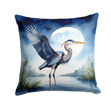 Load image into Gallery viewer, Blue Heron Under the Moonlight Throw Pillow - 14x14 Decorative Pillow – Art for Your Home &amp; Patio