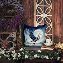Load image into Gallery viewer, Blue Heron Under the Moonlight Throw Pillow
