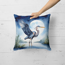 Load image into Gallery viewer, Blue Heron Under the Moonlight Throw Pillow