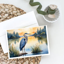 Load image into Gallery viewer, Blue Heron in the Golden Hour Greeting Cards - Blank Note Cards – 8-Pack of Artist-Designed Cards with Envelopes