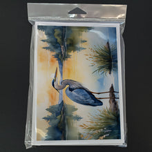 Load image into Gallery viewer, Blue Heron in the Golden Hour Greeting Cards - Blank Note Cards – 8-Pack of Artist-Designed Cards with Envelopes