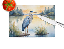 Load image into Gallery viewer, Blue Heron in the Golden Hour Glass Cutting Boards – Durable, Decorative Kitchen Art