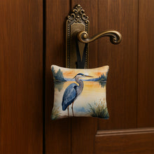 Load image into Gallery viewer, Blue Heron in the Golden Hour Hanging Square Fabric Ornament 3.5 × 3.5