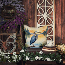 Load image into Gallery viewer, Blue Heron in the Golden Hour Throw Pillow