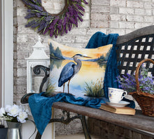 Load image into Gallery viewer, Blue Heron in the Golden Hour Throw Pillow