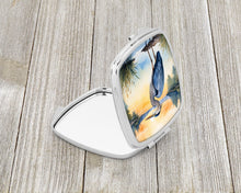 Load image into Gallery viewer, Blue Heron in the Golden Hour Compact Mirror – Stylish Purse Mirror with Artistic Covers