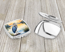 Load image into Gallery viewer, Blue Heron in the Golden Hour Compact Mirror – Stylish Purse Mirror with Artistic Covers