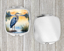 Load image into Gallery viewer, Blue Heron in the Golden Hour Compact Mirror – Stylish Purse Mirror with Artistic Covers