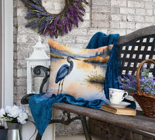 Load image into Gallery viewer, Blue Heron in the Golden Hour Throw Pillow