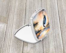 Load image into Gallery viewer, Blue Heron in the Golden Hour Compact Mirror – Stylish Purse Mirror with Artistic Covers