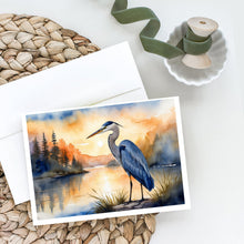 Load image into Gallery viewer, Blue Heron in the Golden Hour Greeting Cards - Blank Note Cards – 8-Pack of Artist-Designed Cards with Envelopes