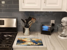 Load image into Gallery viewer, Blue Heron in the Golden Hour Glass Cutting Boards – Durable, Decorative Kitchen Art