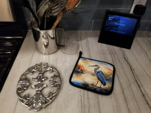 Load image into Gallery viewer, Blue Heron in the Golden Hour Pot Holders - Set of 2 Decorative Kitchen Helpers | Made in the USA