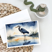 Load image into Gallery viewer, Blue Heron Barely Lit Sky Greeting Cards - Blank Note Cards – 8-Pack of Artist-Designed Cards with Envelopes