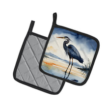 Load image into Gallery viewer, Blue Heron Barely Lit Sky Pot Holders - Set of 2 Decorative Kitchen Helpers | Made in the USA