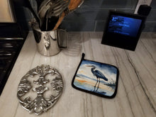 Load image into Gallery viewer, Blue Heron Barely Lit Sky Pot Holders - Set of 2 Decorative Kitchen Helpers | Made in the USA