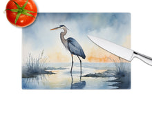 Load image into Gallery viewer, Blue Heron Barely Lit Sky Glass Cutting Boards – Durable, Decorative Kitchen Art