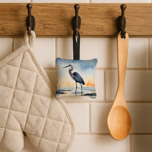 Load image into Gallery viewer, Blue Heron Barely Lit Sky Hanging Square Fabric Ornament 3.5 × 3.5