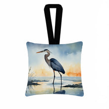 Load image into Gallery viewer, Blue Heron Barely Lit Sky Hanging Square Fabric Ornament 3.5 × 3.5