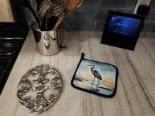 Load image into Gallery viewer, Blue Heron Barely Lit Sky Pot Holders - Set of 2 Decorative Kitchen Helpers | Made in the USA