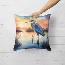 Load image into Gallery viewer, Blue Heron Setting Sun Throw Pillow