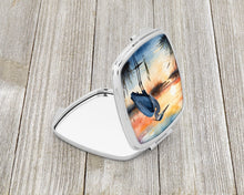 Load image into Gallery viewer, Blue Heron Setting Sun Compact Mirror – Stylish Purse Mirror with Artistic Covers