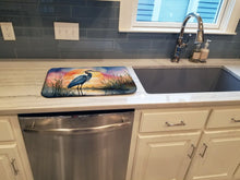 Load image into Gallery viewer, Blue Heron Setting Sun Dish Drying Mat