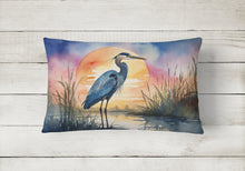Load image into Gallery viewer, Blue Heron Setting Sun Throw Pillow