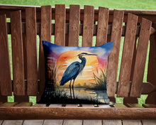 Load image into Gallery viewer, Blue Heron Setting Sun Throw Pillow - 14x14 Decorative Pillow – Art for Your Home &amp; Patio