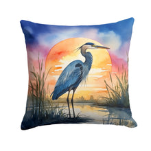 Load image into Gallery viewer, Blue Heron Setting Sun Throw Pillow - 14x14 Decorative Pillow – Art for Your Home &amp; Patio