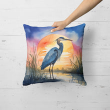 Load image into Gallery viewer, Blue Heron Setting Sun Throw Pillow