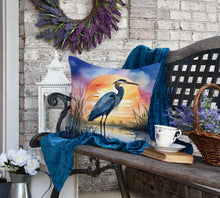 Load image into Gallery viewer, Blue Heron Setting Sun Throw Pillow