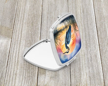 Load image into Gallery viewer, Blue Heron Setting Sun Compact Mirror – Stylish Purse Mirror with Artistic Covers
