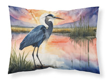 Load image into Gallery viewer, Blue Heron Setting Sun Standard Pillowcase – Artistic Decorative Front, White Back