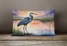 Load image into Gallery viewer, Blue Heron Setting Sun Throw Pillow