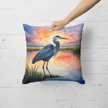 Load image into Gallery viewer, Blue Heron Setting Sun Throw Pillow