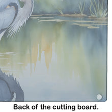 Load image into Gallery viewer, Blue Heron Stalking Prey Glass Cutting Boards – Durable, Decorative Kitchen Art