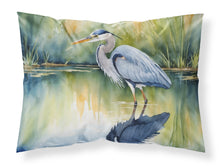 Load image into Gallery viewer, Blue Heron Stalking Prey Standard Pillowcase – Artistic Decorative Front, White Back