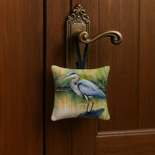 Load image into Gallery viewer, Blue Heron Stalking Prey Hanging Square Fabric Ornament 3.5 × 3.5