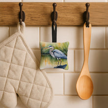 Load image into Gallery viewer, Blue Heron Stalking Prey Hanging Square Fabric Ornament 3.5 × 3.5