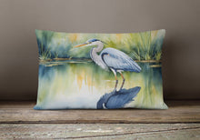 Load image into Gallery viewer, Blue Heron Stalking Prey Throw Pillow