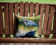 Load image into Gallery viewer, Blue Heron Stalking Prey Throw Pillow - 14x14 Decorative Pillow – Art for Your Home &amp; Patio