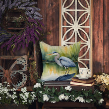 Load image into Gallery viewer, Blue Heron Stalking Prey Throw Pillow