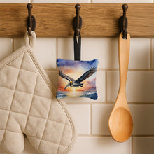 Load image into Gallery viewer, Pelican Fyling at Sunrise Hanging Square Fabric Ornament 3.5 × 3.5