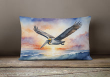 Load image into Gallery viewer, Pelican Fyling at Sunrise Throw Pillow