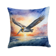 Load image into Gallery viewer, Pelican Fyling at Sunrise Throw Pillow - 14x14 Decorative Pillow – Art for Your Home &amp; Patio
