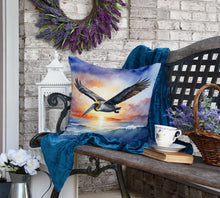 Load image into Gallery viewer, Pelican Fyling at Sunrise Throw Pillow